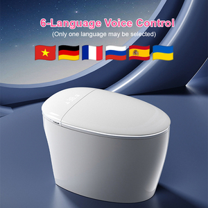 Inodoro Inteligente con Control por Voz en Alemán, Francés y Español, Bidé Inteligente Montado en el Suelo, sin Tanque, con Asiento Calefactado UV, WC Moderno <span class=keywords><strong>de</strong></span> Lujo - Product Image 1