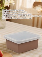 Boîte à bento portable étanche pour micro-ondes Boîte à lunch en silicone de forme carrée Cuisine à domicile Grand bac à glaçons en silicone Congélateur Cubes