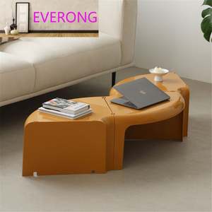 Table basse de salon en plastique amovible de style nordique, idéale pour les petits appartements, avec design modulable et assemblage facile – Mobilier de maison tendance. - Product Image 3