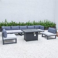 Canapés de jardin modernes, en aluminium, pour l'extérieur, Patio, toutes saisons, ensemble avec table de feu, livraison gratuite