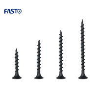 Jeu de 4 vis pour cloison sèche noires #6 (1 ",1-1/4",1-5/8 ",2") 166PCS Vis à bois autotaraudeuses Phillips à filetage grossier