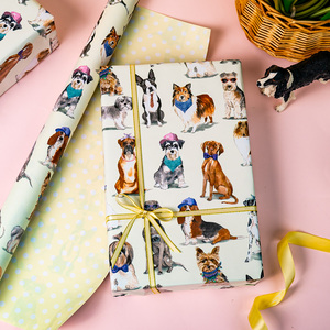 Dogs With Accessories Gift Wrapping <b>Paper</b> Double Sided Art <b>Paper</b> Eco-Friendly For Gift And Craft Use - Product Image 1