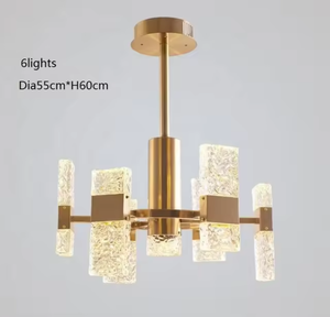 Nordic Hotel Living Room <b>Bedroom</b> Hanging Modern Gold Brass Led Crystal <b>Chandelier</b> Pendant <b>Light</b> - Product Image 5