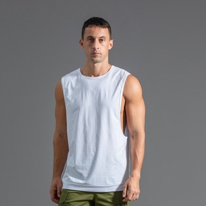 Coton Confortable Sans Manches Hommes Débardeurs Fitness Drop Arms Singlet Chemise Bodybuilding Workout Gym Chemises - Product Image 4