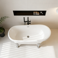 Baignoire autoportante moderne en acrylique avec drain
