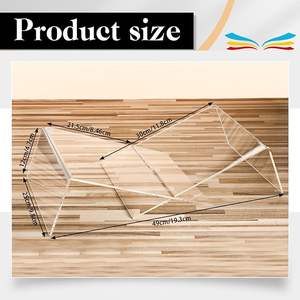 עיתון בסגנון M מחזיק ספרים אקרילי יציב מעמד קריאה שקוף אקריליק פתוח מדף תצוגת ספרים מגזינים ספרי לימוד - Product Image 3