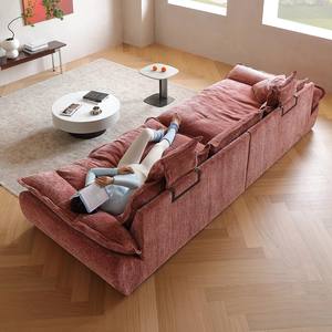 Canapé en tissu PU en forme <span class=keywords><strong>de</strong></span> voilier, siège extra <span class=keywords><strong>large</strong></span> et profond, nouveau modèle 2025, rangée droite, dossier haut, salon moderne, simple, chenille - Product Image 2