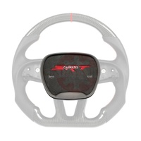 Cuir suédé personnalisé pour Dodge Charger 15-21 Volant Chrome Plaqué Corne Couverture 6ET051VXAA 1ZY191X9AG 5QX40XDVAA SRT Garniture