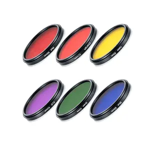 Caméra couleur filtre Orange Jaune Bleu Rouge Vert Violet 82mm lentille filtre pour Canon/Nikon Appareil Photo numérique