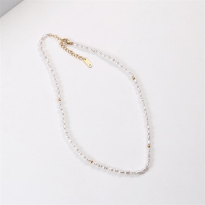 Accesorios de Moda, Collares de Perlas de Agua Dulce, Joyería, Collar de Perlas Doradas de Acero Inoxidable para Mujer - Product Image 1