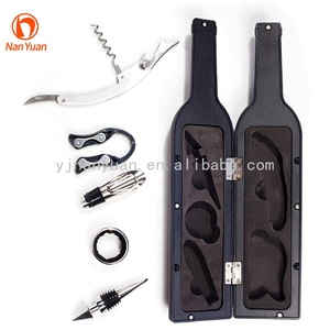 Rượu vang phụ kiện Kit bán buôn rượu vang đỏ chai thiết kế biểu tượng tùy chỉnh Wine <span class=keywords><strong>Bottle</strong></span> Opener corkscrew Set với 5 miếng - Product Image 4
