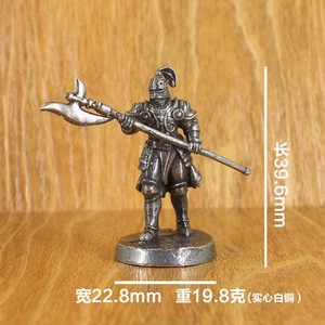 Figurines miniatures de chevaliers impériaux en laiton blanc, collection de figurines, pièces d'échecs en métal, ornement de jeu de table, cadeau - Product Image 6
