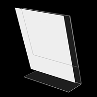 Support de table en acrylique transparent incliné, présentoir de menu en L pour bureau et restaurant, logo personnalisé OEM