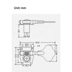 סט מקלטי כיוון פתוחים שחור 4R או 4L לגיטרה, מפתחות כיוון לגיטרה, ראשי מכונה לבס חשמלי למכירה - Product Image 2