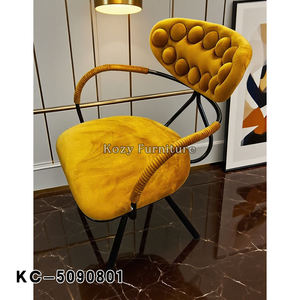 Cadre en métal enduit de <span class=keywords><strong>poudre</strong></span> noir jambe restaurant salle à manger <span class=keywords><strong>chaise</strong></span> <span class=keywords><strong>velours</strong></span> siège <span class=keywords><strong>chaise</strong></span> pour les ventes - Product Image 6