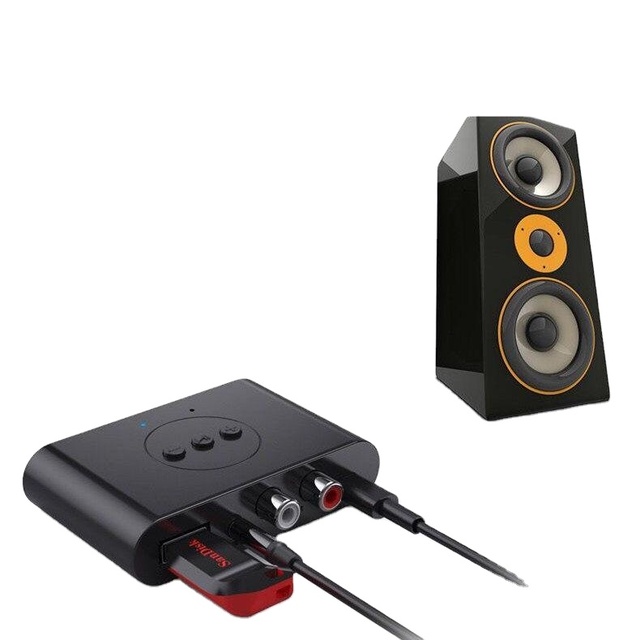 Wireless Adapter for AUX Mobile Phone Audio Output RCA Classic Audio Amplifier with for Compatibility USB Flash Drive Player