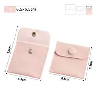 Pochette à bijoux en microfibre 6,5*6,5 cm avec bouton pression, logo personnalisé, mini pochette pour bague, boucles d'oreilles, petit rangement pour bijoux