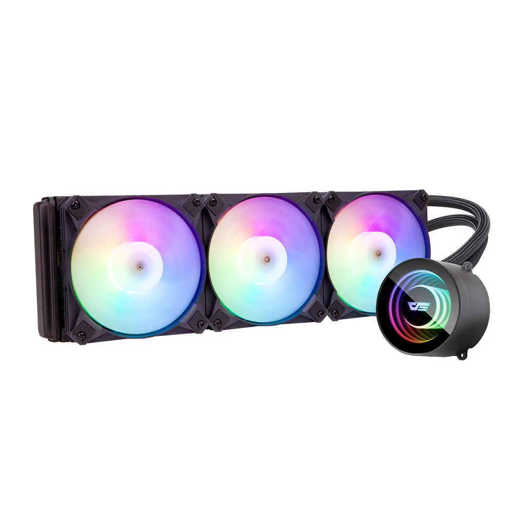 DarkFlash DX360 CPUウォータークーラー、黒、白、ピンク色の