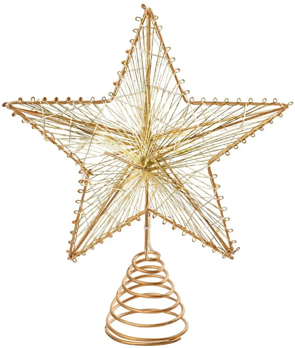 Nicro décorations d'arbre de noël maison vacances fête de noël décor intérieur 3D scintillant cime d'arbre LED arbre éclairé métal étoile Topper