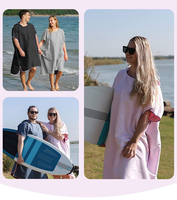Poncho à langer pour femme avec capuche pour le surf, la natation, la combinaison, compacte et légère.