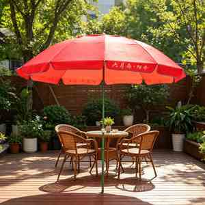 Parasol de plage et de jardin multi-usages 150 cm, rouge, avec trous d'aération, protection UV, tente pare-soleil portable - Product Image 1