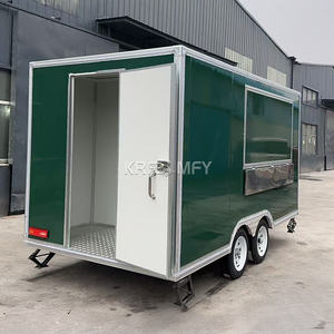 Vending Van Catering Vintage Retro Bbq Fast Kiosk <b>Outdoor</b> Mobile Square Trailer Truck Food Carts with <b>Kitchen</b> - Product Image 5