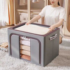 Clothing Organizer <b>Storage</b> <b>Box</b> Rectangle Foldable With Steel Frame Heavy Duty For Home Use - Product Image 2