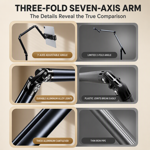 Custom Heavy Duty Telescopic Floor Stand 360&deg; Rotating Aluminum Phone <strong>Tablet</strong> <strong>Holder</strong> 2.6KG 4-12.9" Universal for Office OEM Bulk - Product Image 4