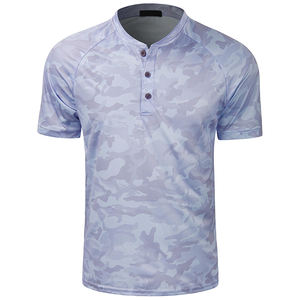 Logo personnalisé tricoté performance athlétique respirant luxe camouflage imprimé lame col polo de golf polos pour hommes - Product Image 6