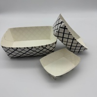 Barquettes jetables écologiques en papier sulfurisé pour restauration rapide, en forme de bateau, pour boulangerie, frites, avec gaufrage à chaud