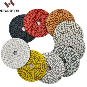 China Factory 4 Inch Diamond Flexible Wet Polishing Pads For Marble And Granite Resin Bonded Stone Grinding Pad