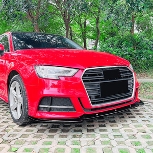 ลิ้นกันชนหน้า Audi A3 S3 8V ปี 2017-2020 รุ่น Sline สีดำเงา ลายคาร์บอนไฟเบอร์ AMP-Z - Product Image 1