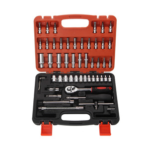 53-Piece Universal Automotive Repair Tool Set Metric <b>Socket</b> Wrench <b>Ratchet</b> Hardware Kit For Car Maintenance - Product Image 1