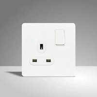 Prise et Interrupteur Électrique en Laiton Métal 220V Mat Blanc Vintage Acier Inoxydable Levier Rétro Interrupteur Mural