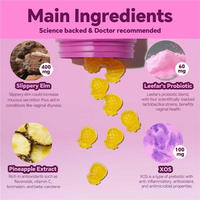Gummies probiotiques à l'ananas pour le soutien immunitaire, extrait d'herbes pour la santé digestive des femmes et des adultes