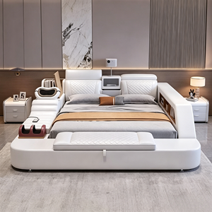 Ensemble de meubles de chambre à coucher, <span class=keywords><strong>lits</strong></span> intelligents, cadre de lit double king size - Product Image 3