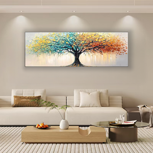 Pittura a olio testurizzata artigianale di lussureggiante albero dei soldi con strati <span class=keywords><strong>3D</strong></span> - Product Image 3