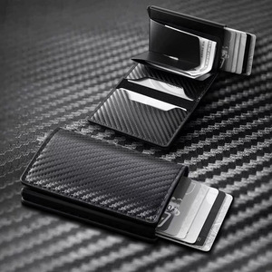Wholesale Ultra-Thin Men's Multi-<b>Card</b> Slim Wallet RFID Blocking Anti-Theft Aluminum Alloy <b>Metal</b> <b>Card</b> <b>Holder</b> Open Geometric - Product Image 4