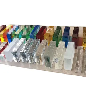 Solid Glass Block High Quality 200x100x50mm Solid Clear Colorful Glass Crystal Block Brick