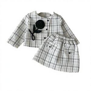 Ensemble 2 pièces élégant style européen Baihui pour enfants : Robe de princesse et tenue de demoiselle d'honneur pour anniversaire, collection automne - Product Image 4