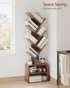 Estantería de Libros en Forma de Árbol de Seis Niveles con una Pequeña Librería y Armario de Almacenamiento, Estilo Moderno, para Dormitorio, Sala de Estar, Oficina en Casa - Product Image 3