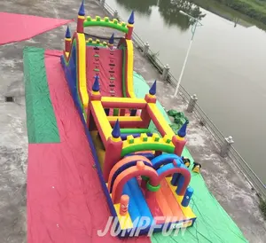 Good price Alibaba pay Inflatable obstacle house for commercial 54ft long Children inflatable air playrgound for sale fast 2024 sale