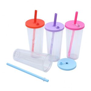 Taza de café de diseño clásico sensible a la temperatura de 24 oz/710 ml, vaso de plástico reutilizable con pajita para fiestas, que cambia de color. - Product Image 2