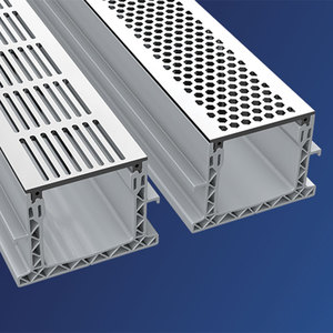 OEM Couverture de grille de tranchée en U pour l'extérieur de la cuisine de piscine Couverture en <span class=keywords><strong>aluminium</strong></span> de drain linéaire de plancher Drains de tranchée carrés Drains de matériaux métalliques - Product Image 5