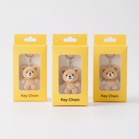 Boîte d'emballage personnalisée en carton écologique avec fenêtre transparente, colorée, pour porte-clés en peluche