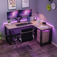 Bureau d'angle en L pour ordinateur, idéal pour le travail ou le gaming