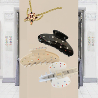 Pince à cheveux de luxe en acétate, accessoires décoratifs en strass, accessoires colorés pour cheveux