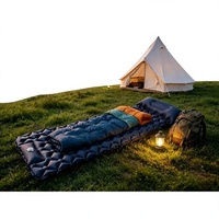 Matelas de camping gonflable portable avec oreiller, gonflage rapide par pédale, tissu TPU épaissi résistant à l'usure