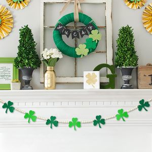 <span class=keywords><strong>พวงมาลัย</strong></span>ลูกปัดไม้สำหรับวันเซนต์แพทริก พร้อมจี้รูปใบโคลเวอร์ ตกแต่งถาดแบบชั้นๆ ด้วยลูกปัดธีมไอริช สำหรับงานเฉลิมฉลองเดือนมีนาคม - Product Image 3