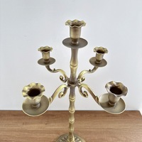 LANJO Chandelier antique en laiton massif, durable et portable, à 3 bras, multicolore, pour anniversaire/mariage/Saint-Valentin